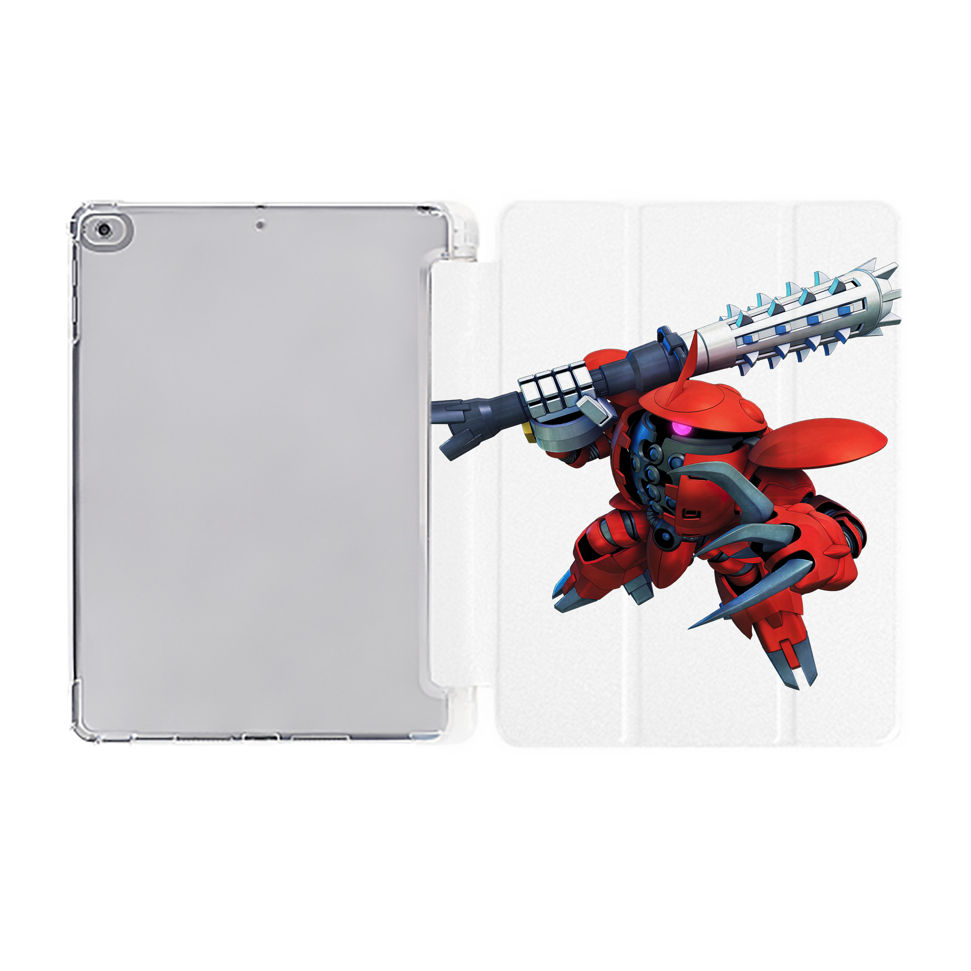 （画像用） 機動戦士ガンダム Mobile Suit Gundam IPad ケース ペン収納付き 三つ折りスタンド PUレザー×シリコン 対応機種9.5/10.5/10.9インチ